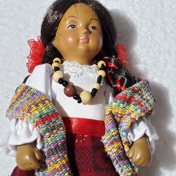 Set of 3 Porcelain Southwest Doll Christmas Ornaments - Picture 4 of 5